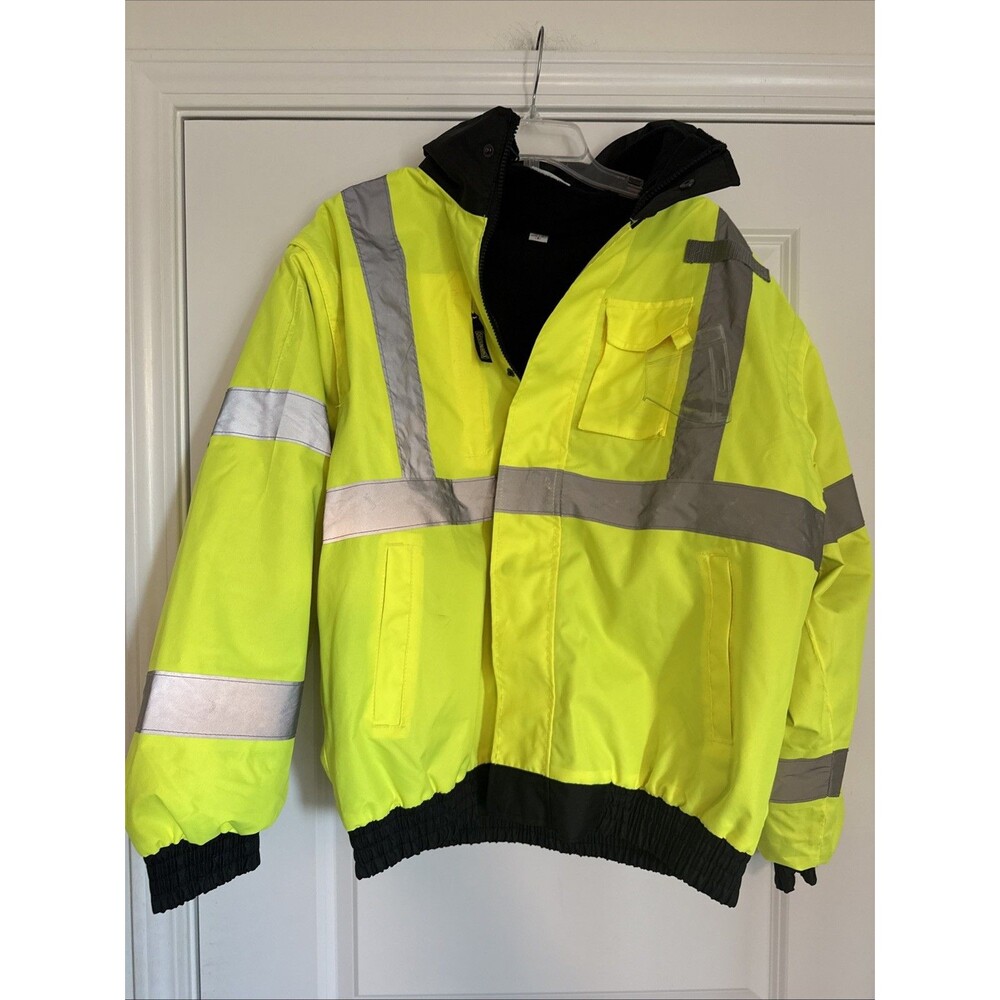 Reflective Safety Bomber Jacket MEDIUM OccuNomix Type R Class 3 NO HOOD